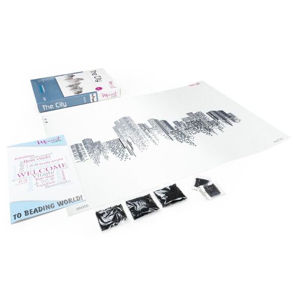 Bead Embroidery Kit Miniart Craft 66005-4 The City DIY Modern Art Handmade Decor - Picture 3 of 6